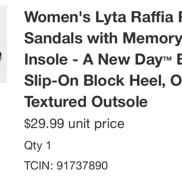 A New Day Lyta Sandals Black Raffia Sandal Slide Never Worn In Box Size 10 - Picture 6 of 11